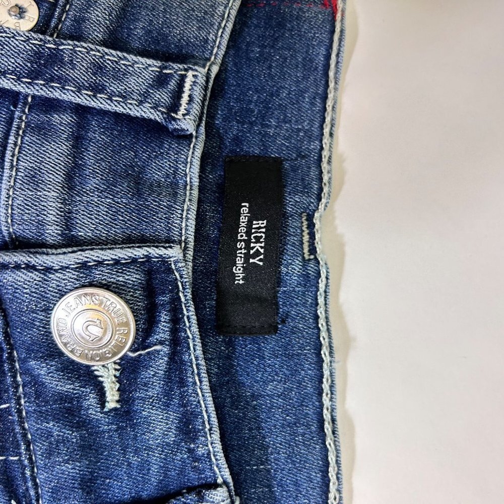 True Religion Jean Mens Size 30 and 32 Dark Wash Straight Ricky Relaxed Denim - Picture 10 of 11